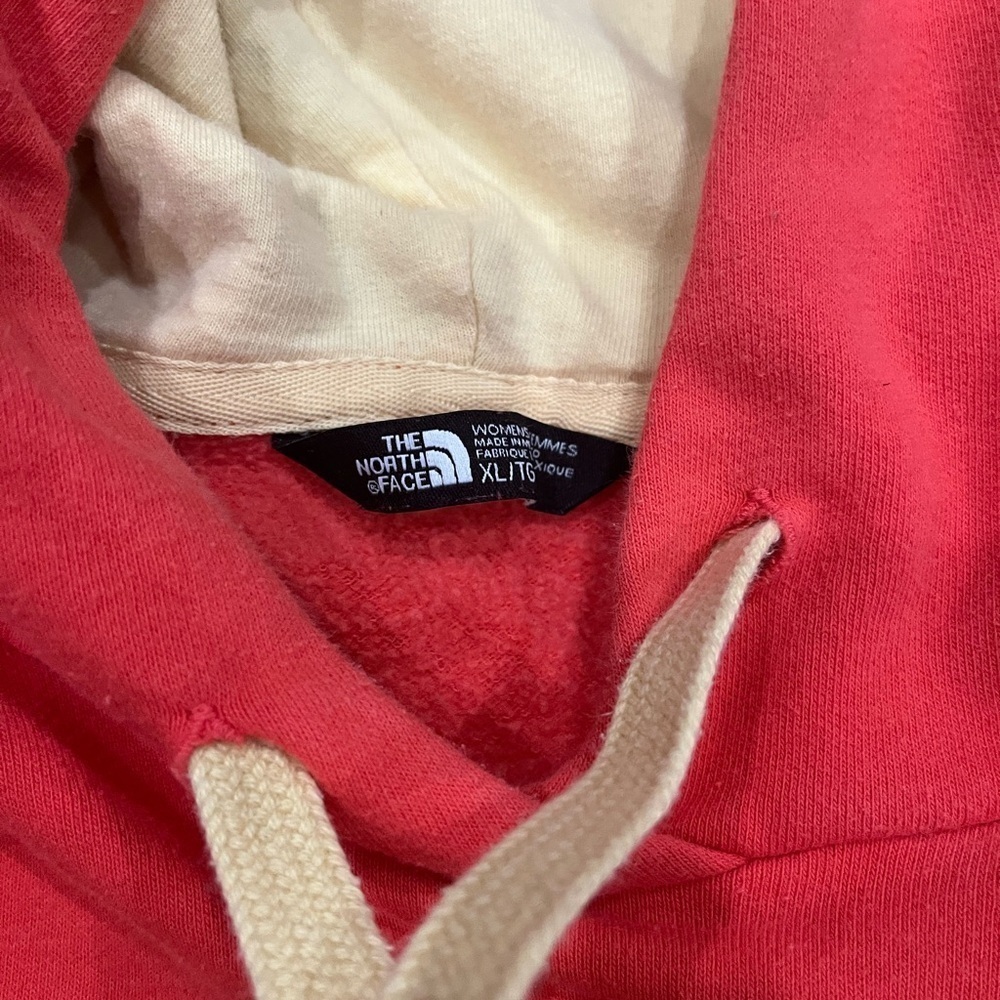 [XL]The North Face Half Dome Women Orange Red Hoodie Drawstring Cotton Blend - Picture 4 of 7
